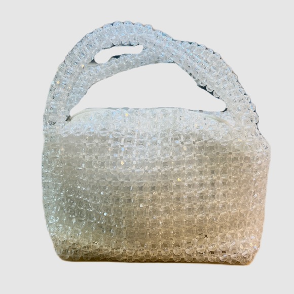 Rita Ora Primark White Woven Acrylic Beaded Bag - Picture 3 of 14